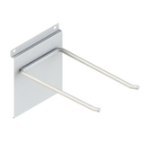 Hook - Slat Wall - Double Prong Hook (on Bracket) - 210 MM - for Slat Wall - Pearl White 