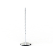Queue Gondola - Upright Post - W40xW40xH1200 - on Round Weighted Base - W/. Detachable Post and Levellers - Pearl White