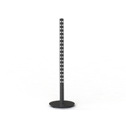 Queue Gondola - Upright Post - W40xW40xH1200 - on Round Weighted Base - W/. Detachable Post and Levellers - Pearl White